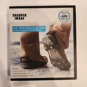 SHARPER IMAGE Ice Traction Slip On Ground Traction Soles - Large - NEW in Box